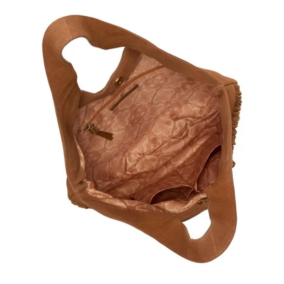 NWT $228 LUCKY BRAND Nyra Fringe Suede Tote Bag in Honey Tan Brown Western Boho - Picture 4 of 4